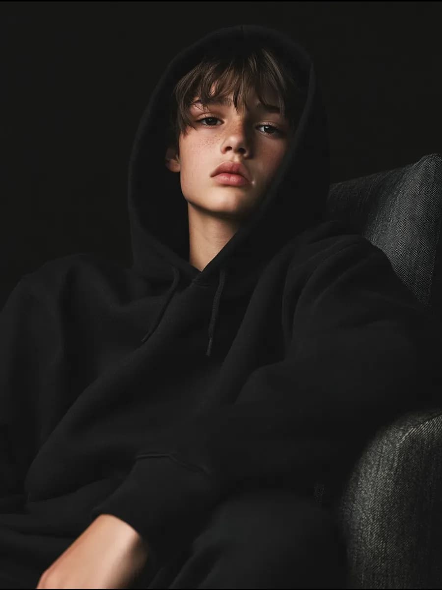 Оверсайз худи для подростка с начесом с капюшоном