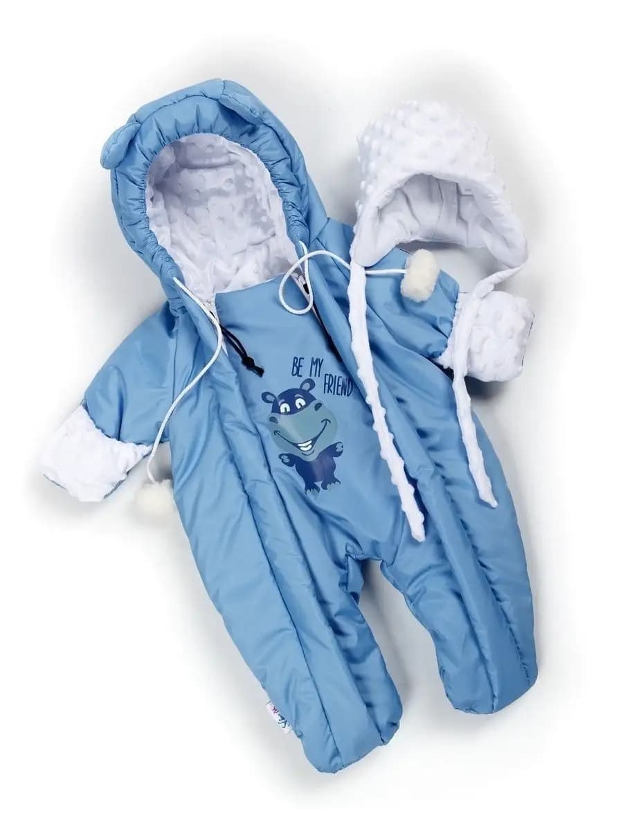 Комбинезон для новорожденных демисезонный с шапкой и снудом