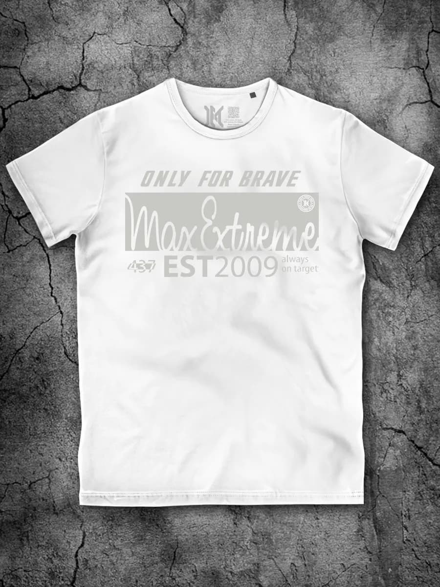 Футболка мужская с принтом белая с надписью хлопок