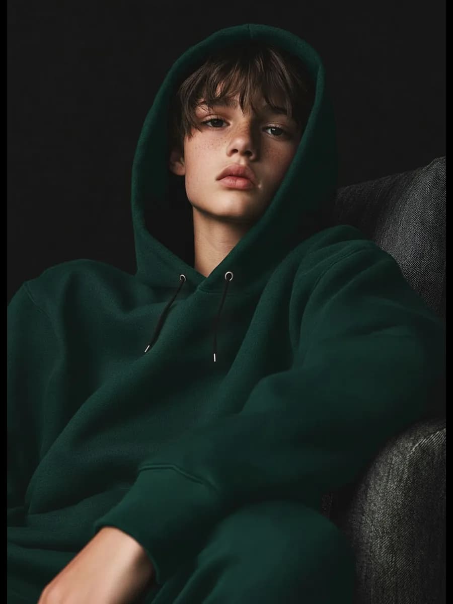 Оверсайз худи для подростка с начесом с капюшоном
