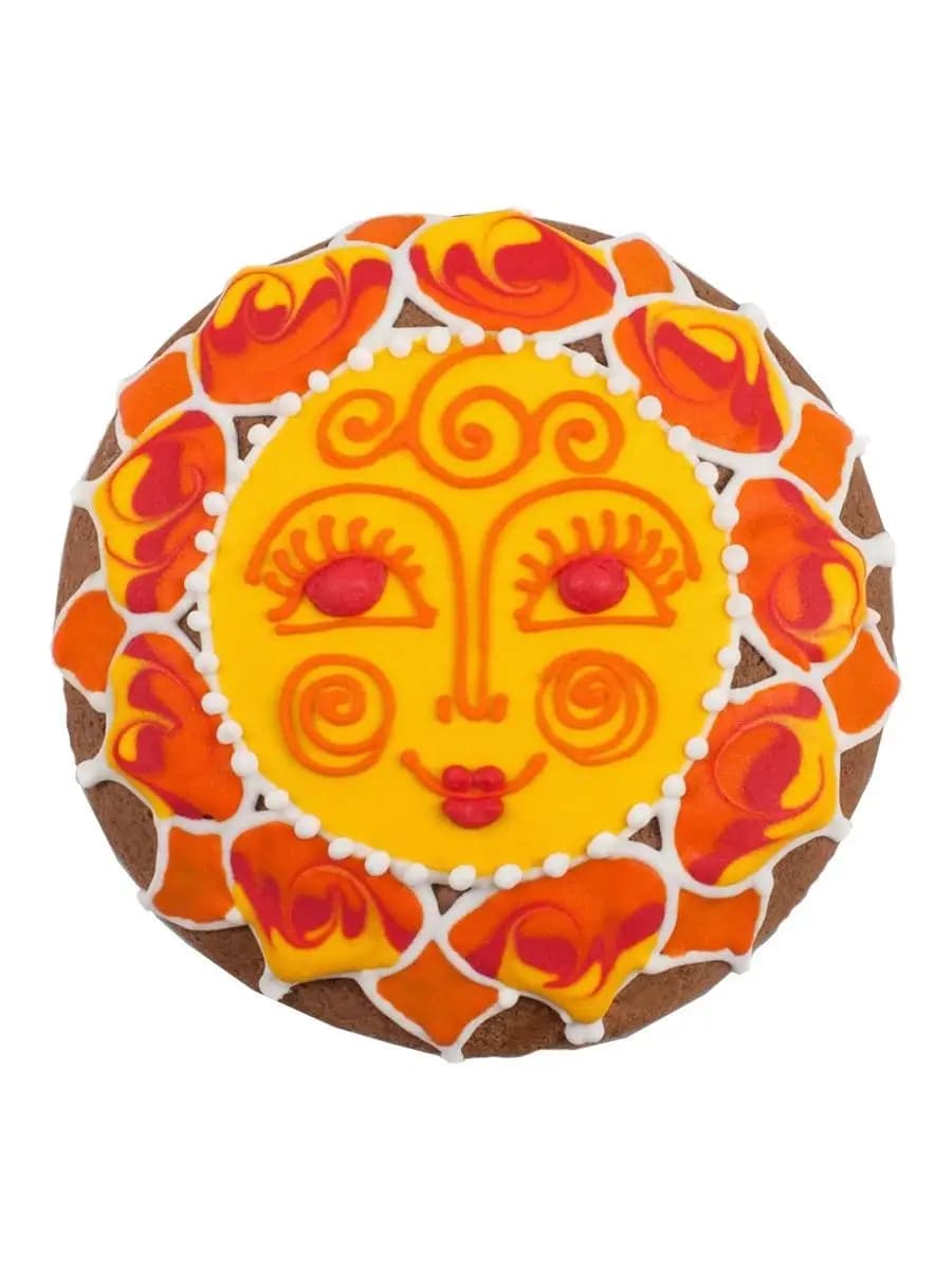 Пряник имбирный "Солнце", пряник расписной, без начинки