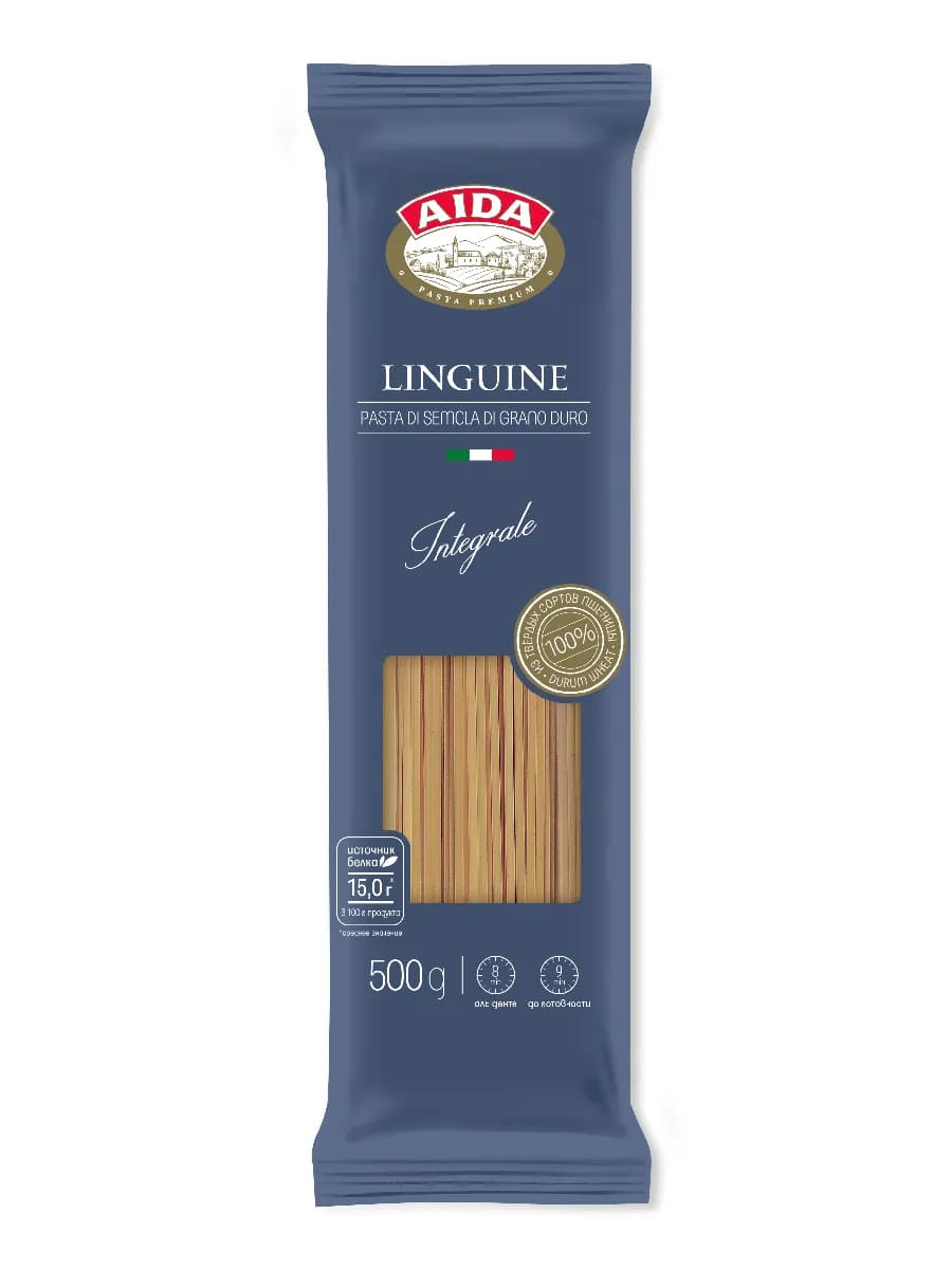 Макаронные изделия цельнозерновые Лингвини Лапша 500г