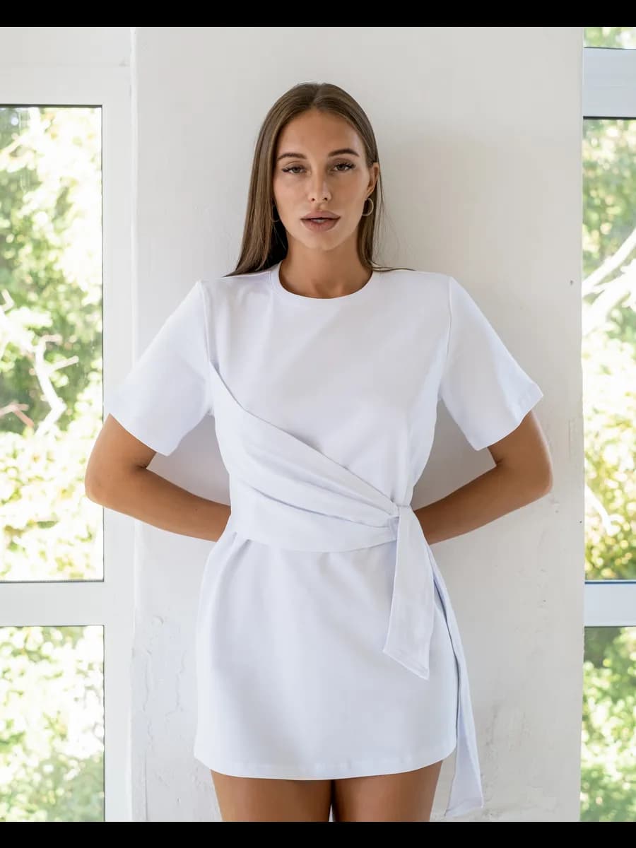 футболка удлиненная туника приталенная