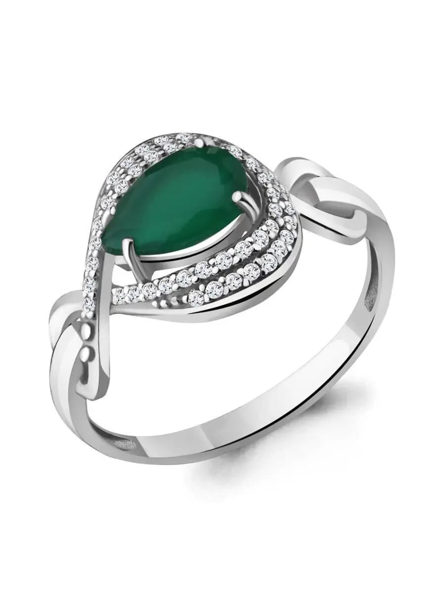 Кольцо из серебра 925 с натуральным агатом