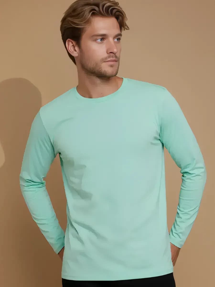 Лонгслив ментол футболка с длинным рукавом