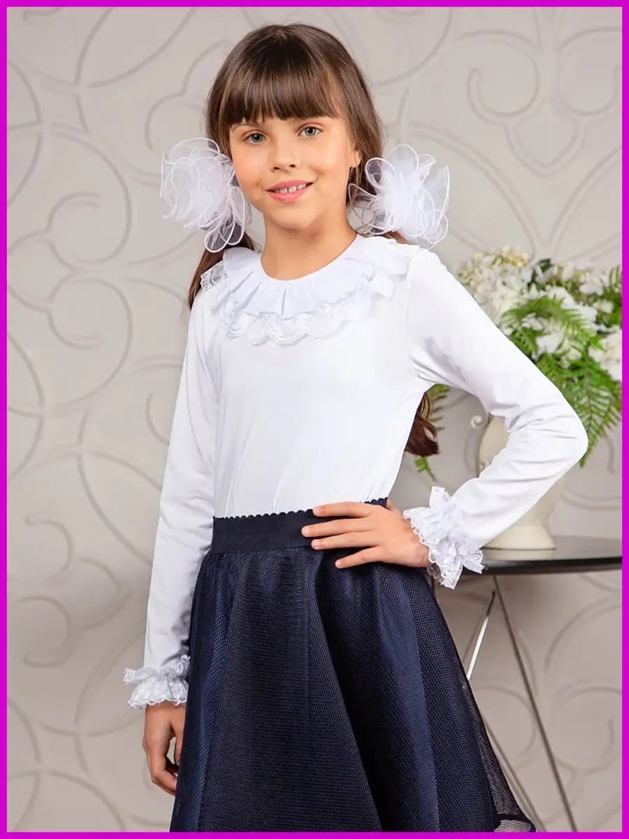 Блузка школьная с длинным рукавом