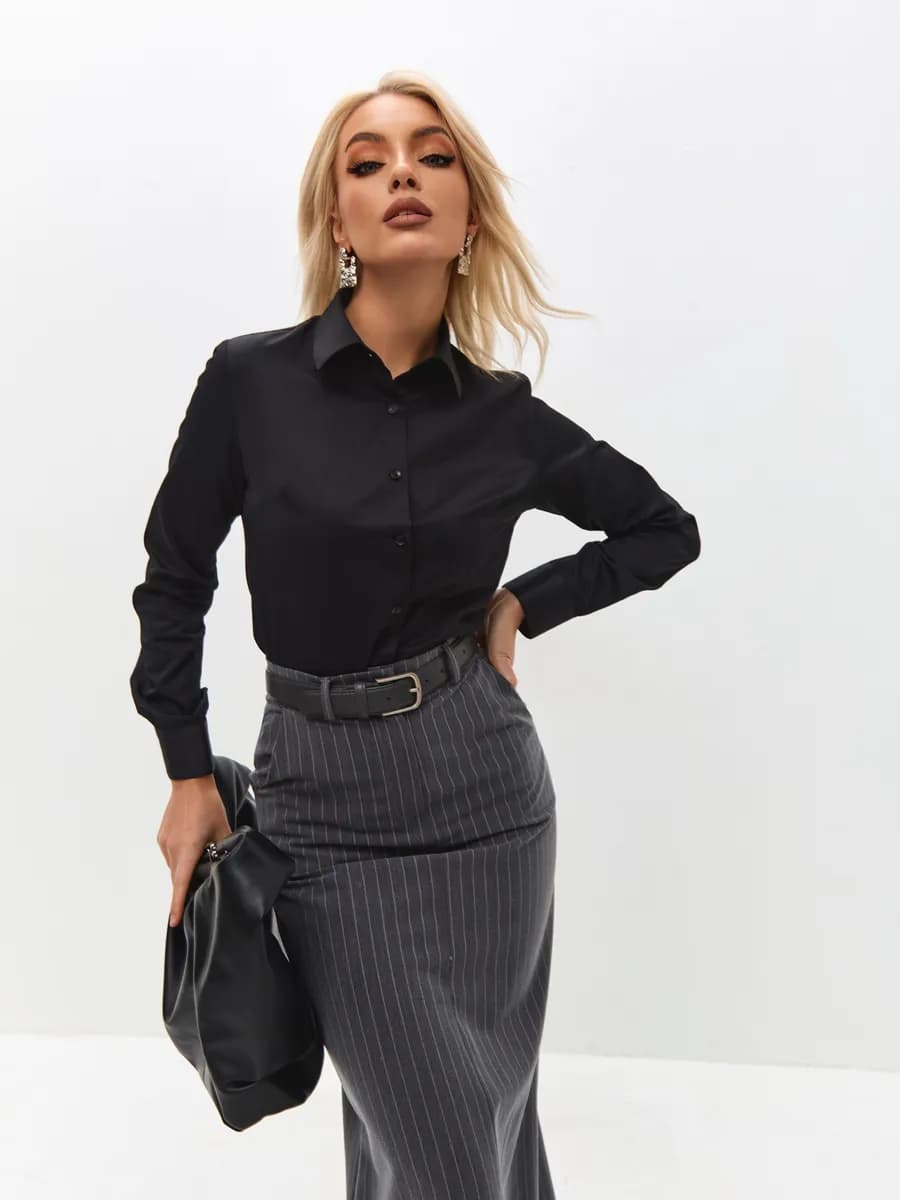 Рубашка с вискозой приталенная Турция