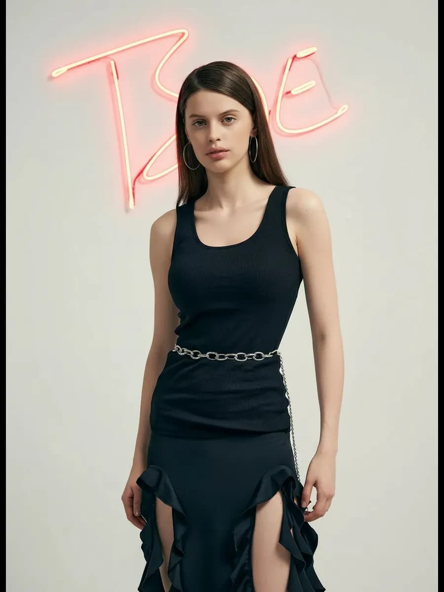 Базовая спортивная бельевая майка на широких бретелях