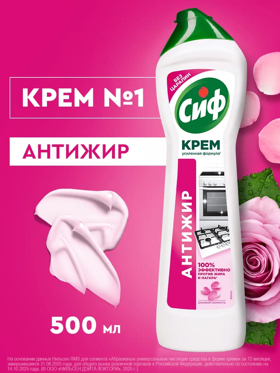 Чистящий крем универсальный Антижир для кухни 500 мл