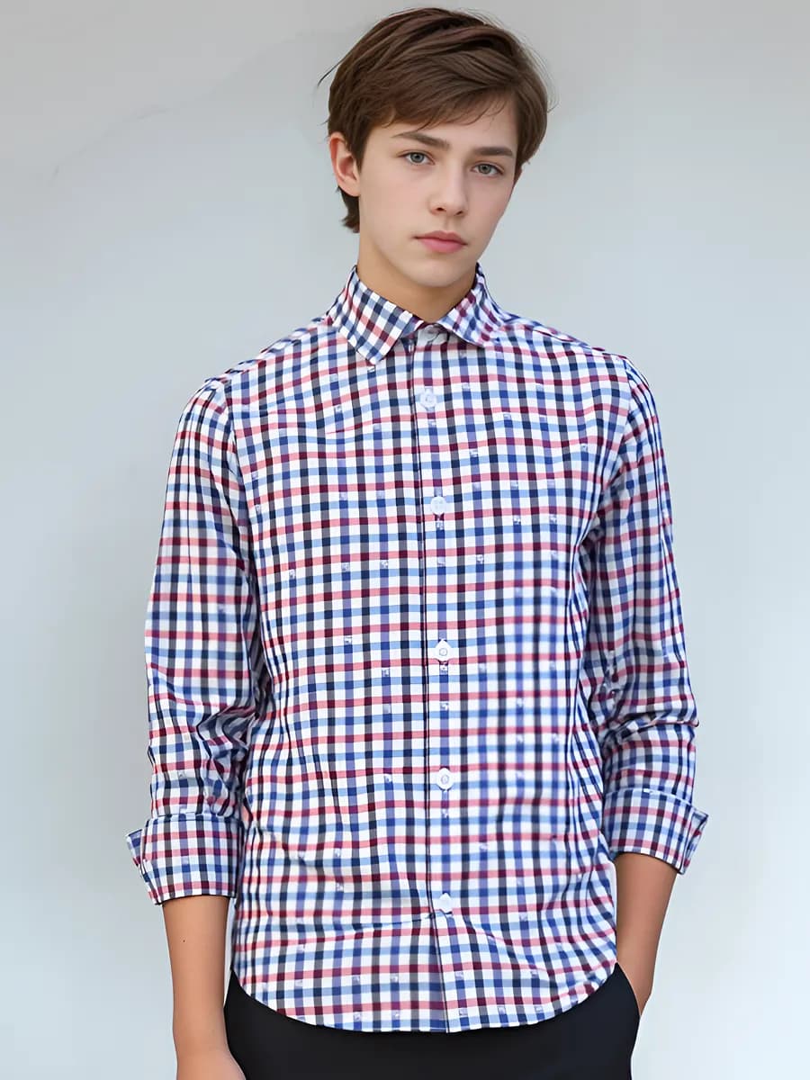 Рубашка школьная с длинным рукавом