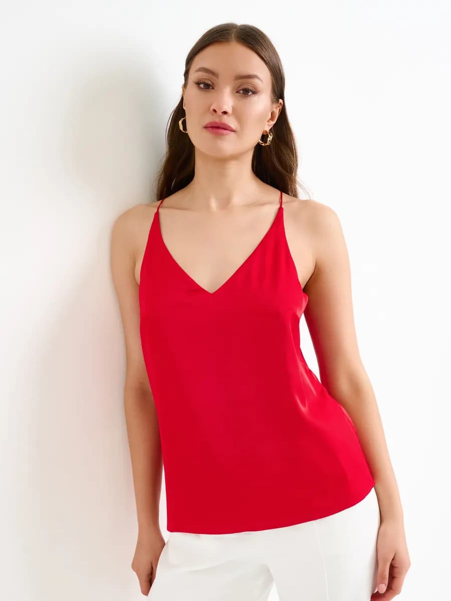 Вечерний топ шелковый под пиджак