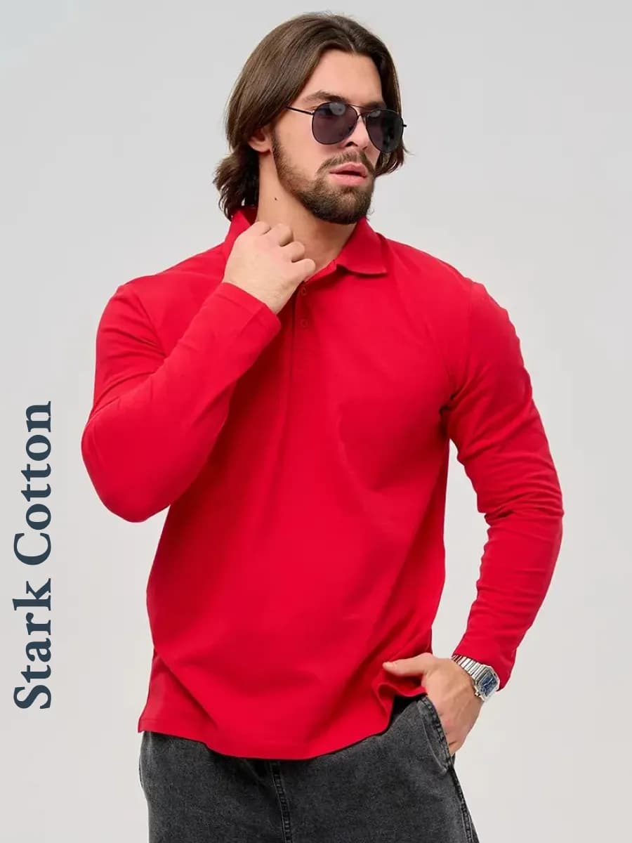 Футболка-поло с длинным рукавом