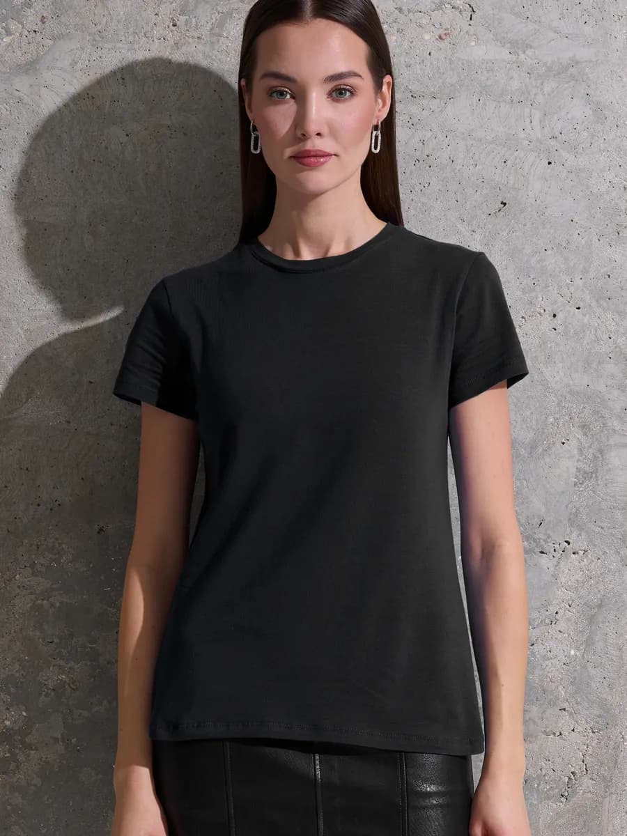 Футболка черная однотонная хлопок
