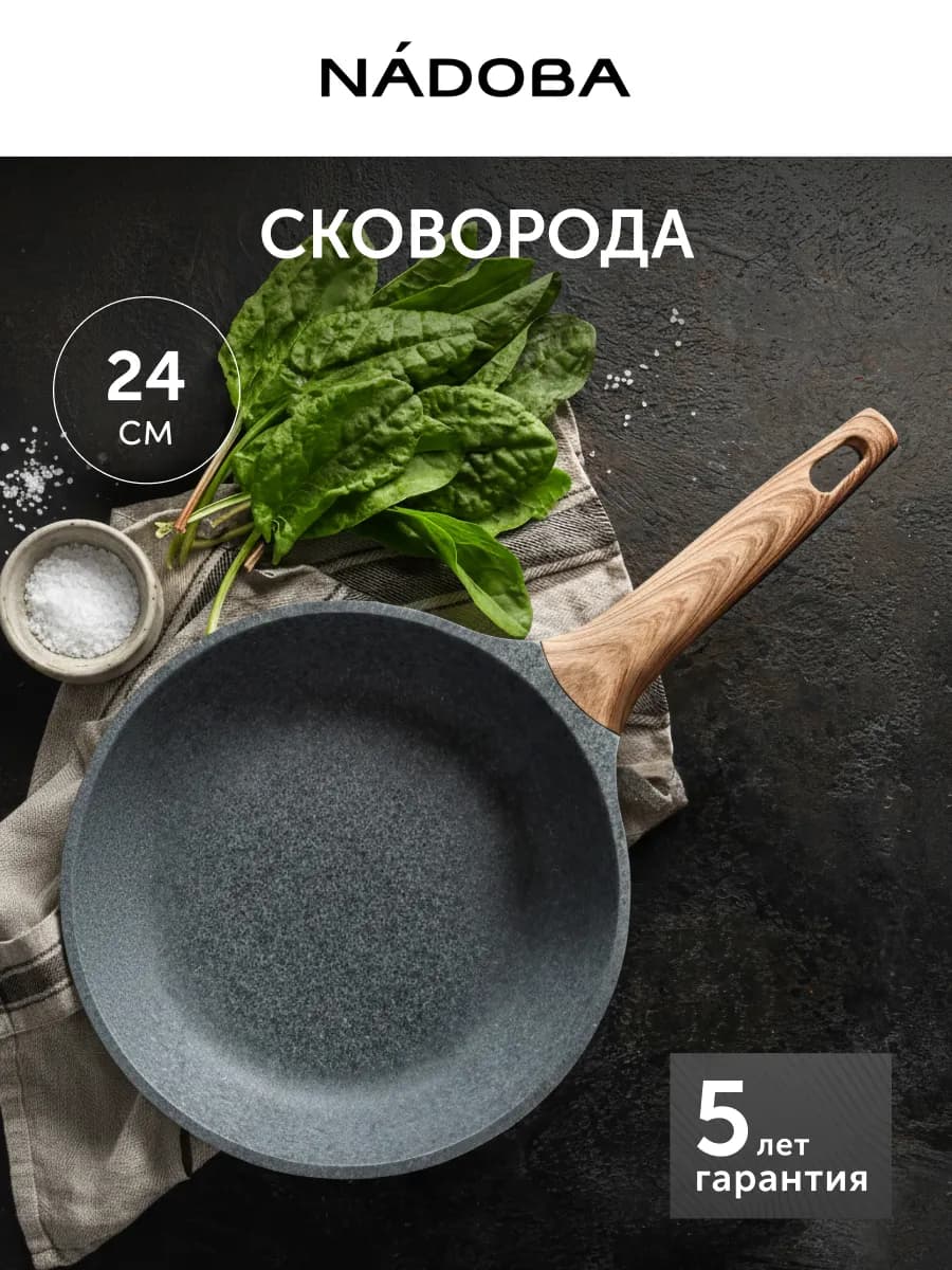 Сковорода антипригарная 24 см без крышки