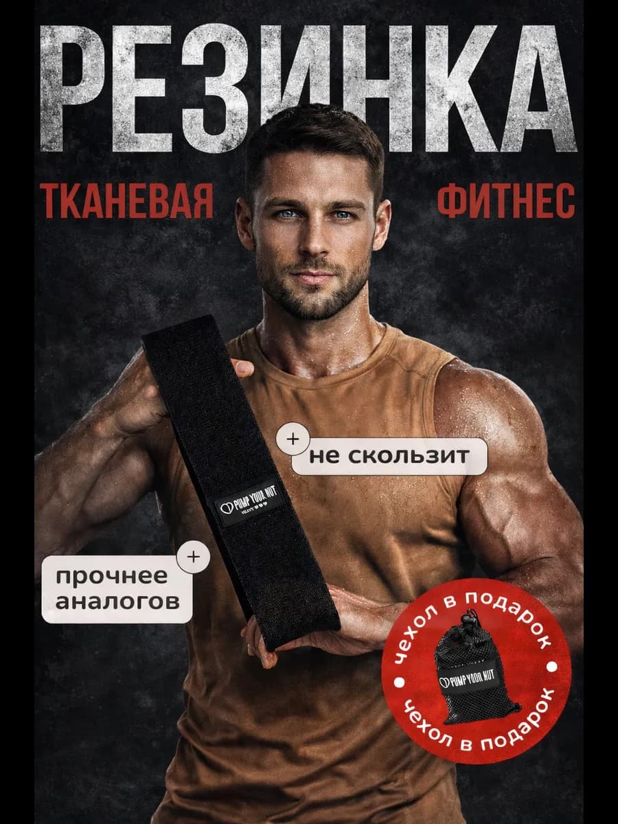Тканевая фитнес резинка с высокой нагрузкой