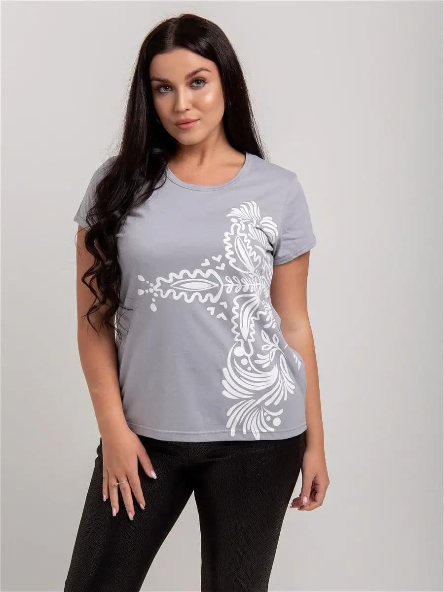 Футболка женская больших размеров хлопок свободная