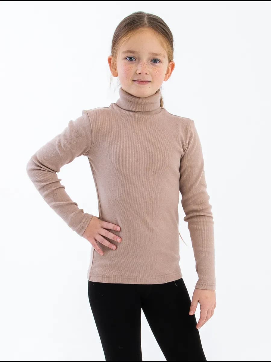 Водолазка для девочек с горлом в рубчик для школы