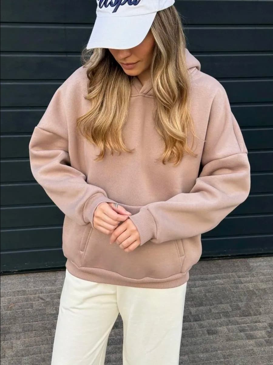 Худи оверсайз теплое с капюшоном y2k с начесом