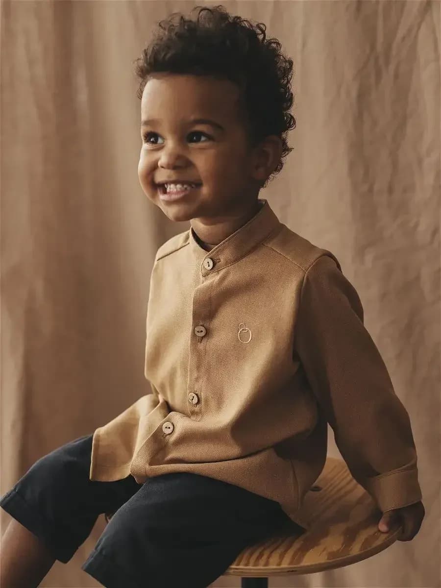 Рубашка детская c воротником стойка