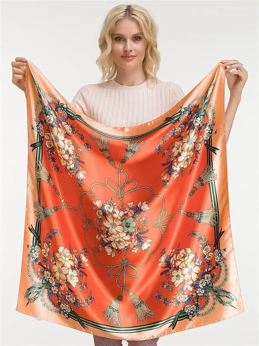 Платок шелковый косынка на голову