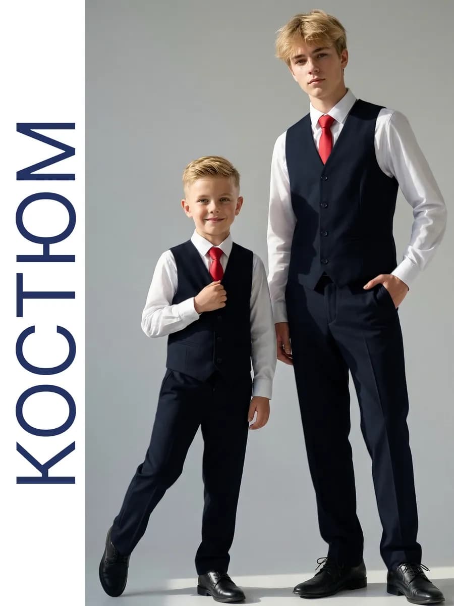 Костюм школьный с жилетом