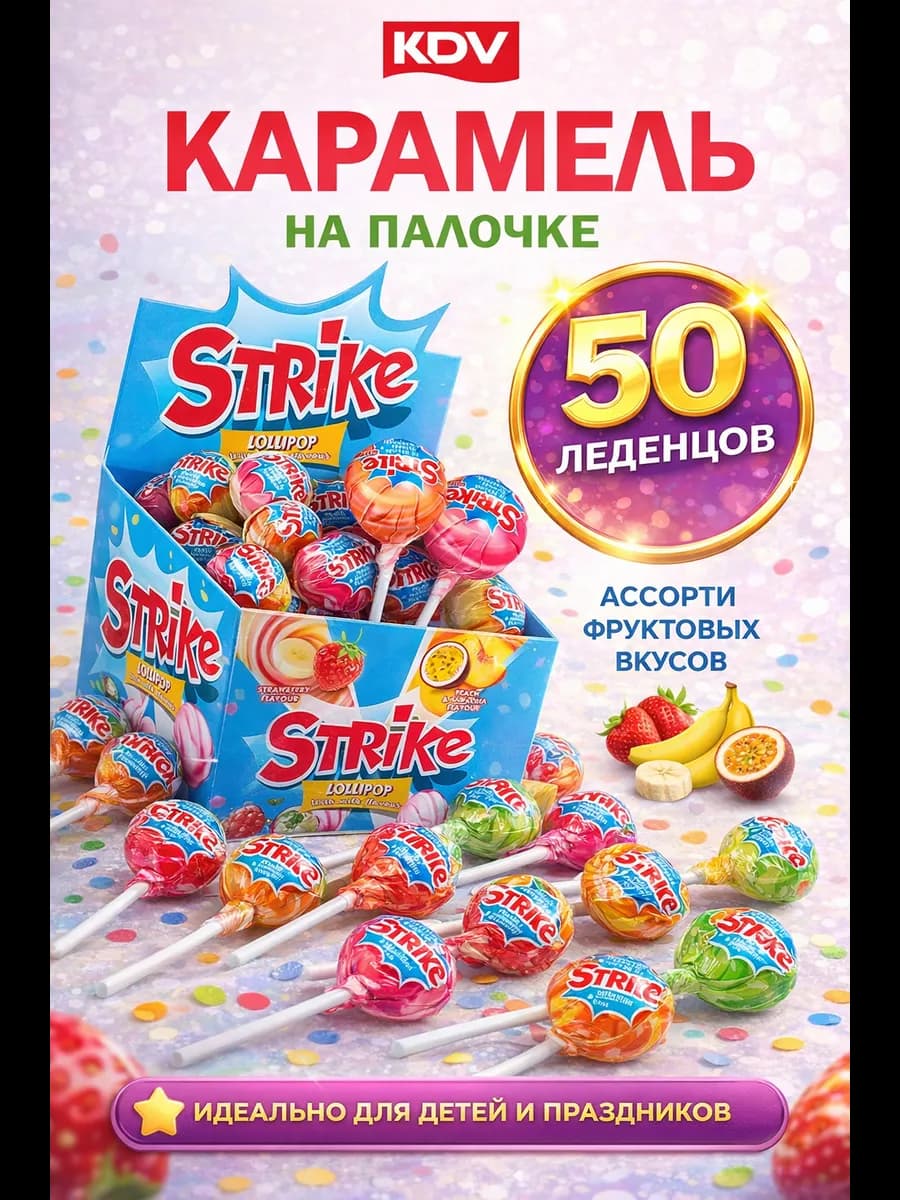 Конфеты. Леденец на палочке. Сладости для детей в подарок