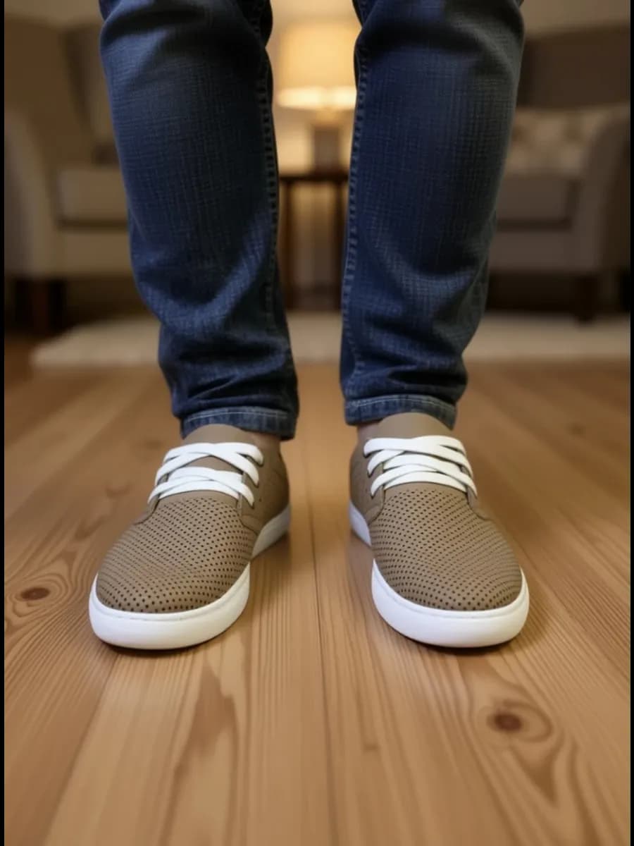 Мокасины с перфорацией нубук летние дышащие