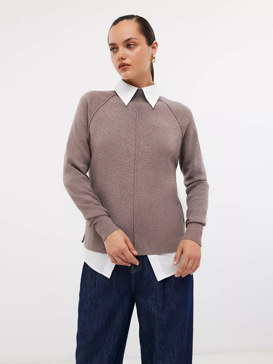 Джемпер теплый вязаный