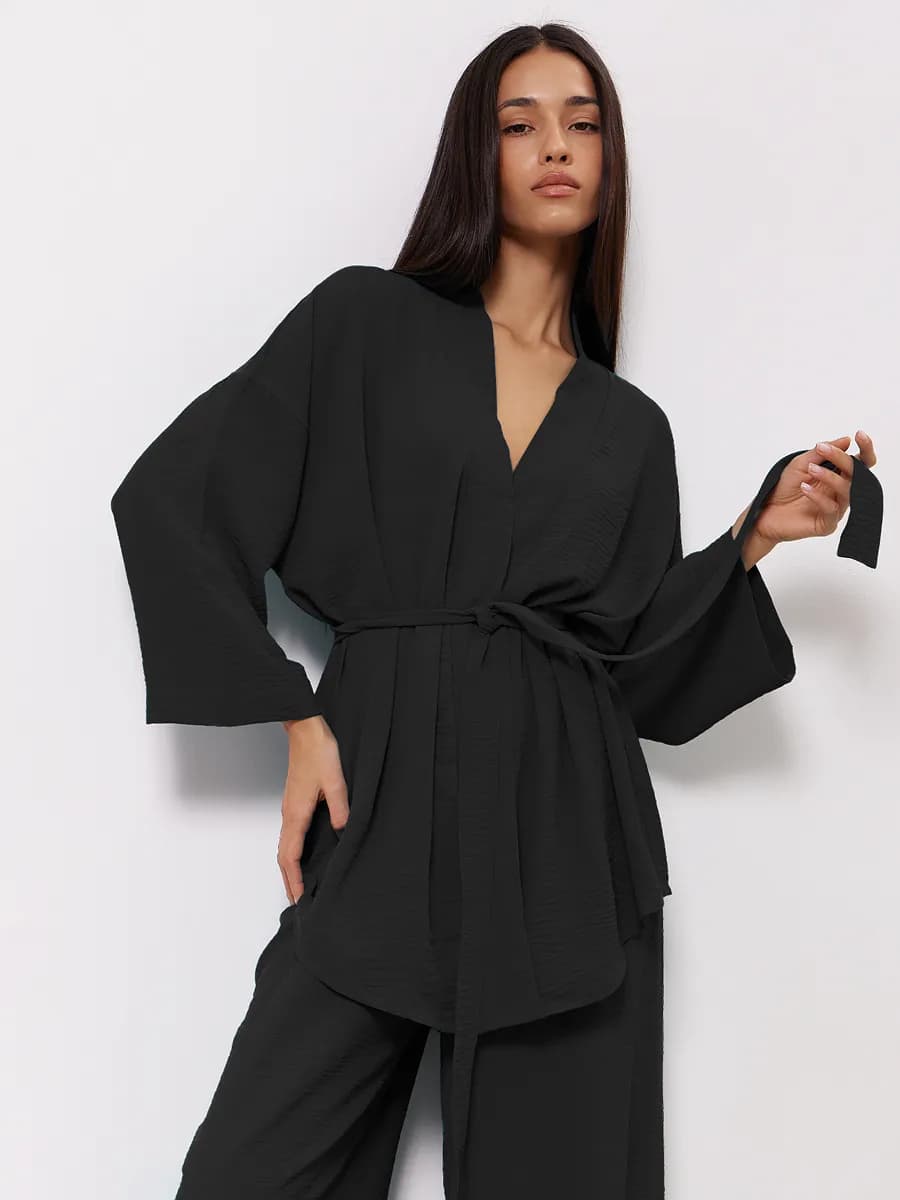 Костюм летний с кимоно и брюками