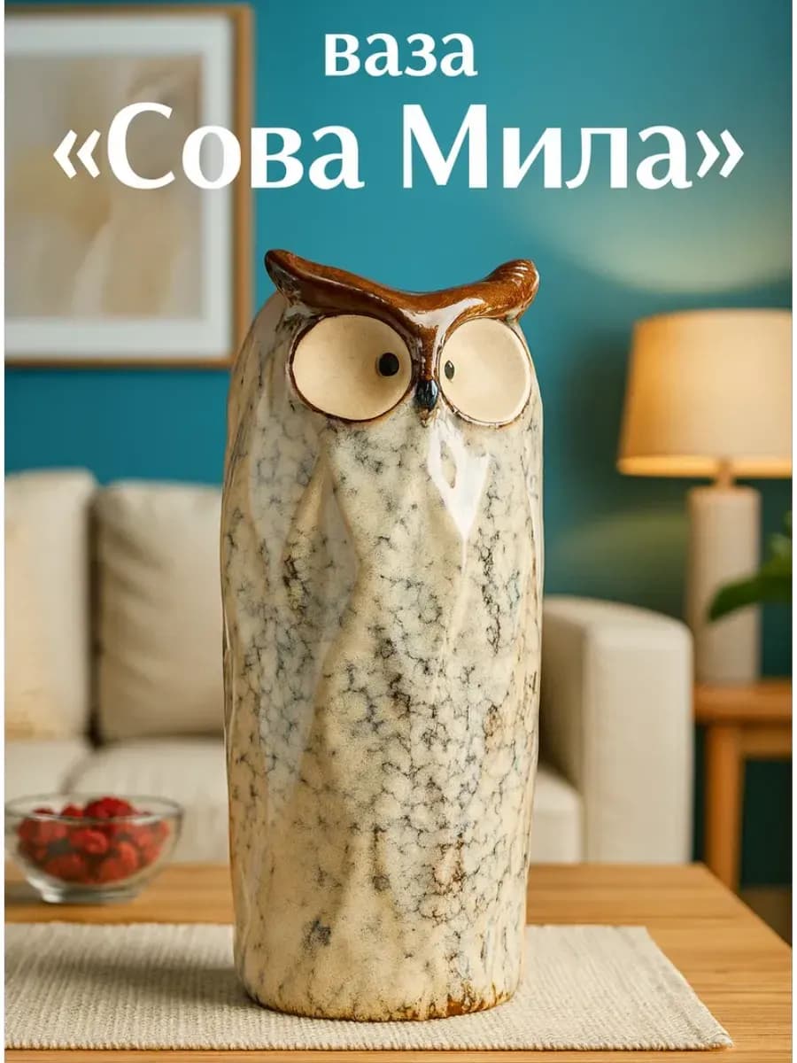 Кашпо ваза Сова Мила 23х9х9см