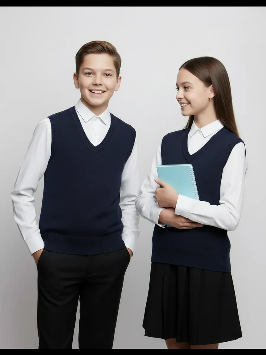 Жилет для девочки мальчика школьная синий жилетка школьный