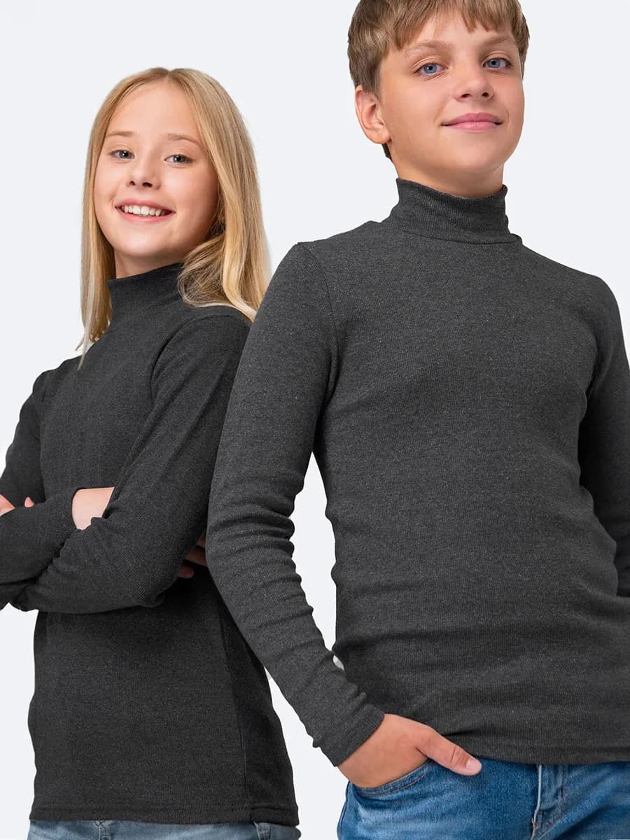 Водолазка детская в рубчик базовая школьная