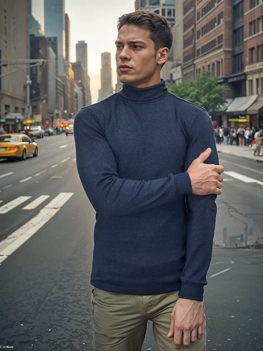 Водолазка трикотажная с горлом и легким начесом