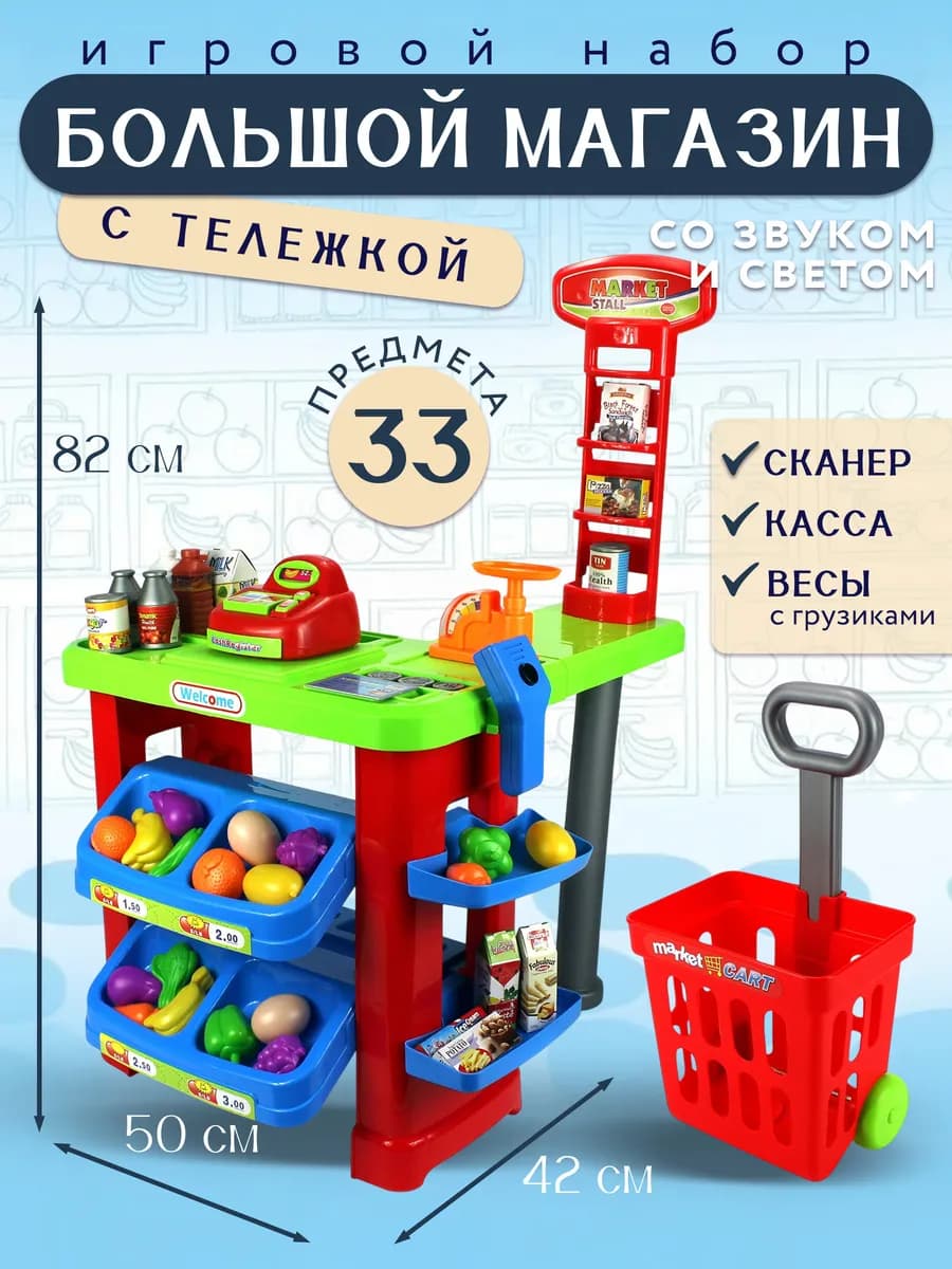 Большой магазин с Тележкой для покупок. Игра в профессии