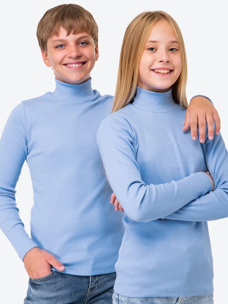 Водолазка детская в рубчик базовая школьная