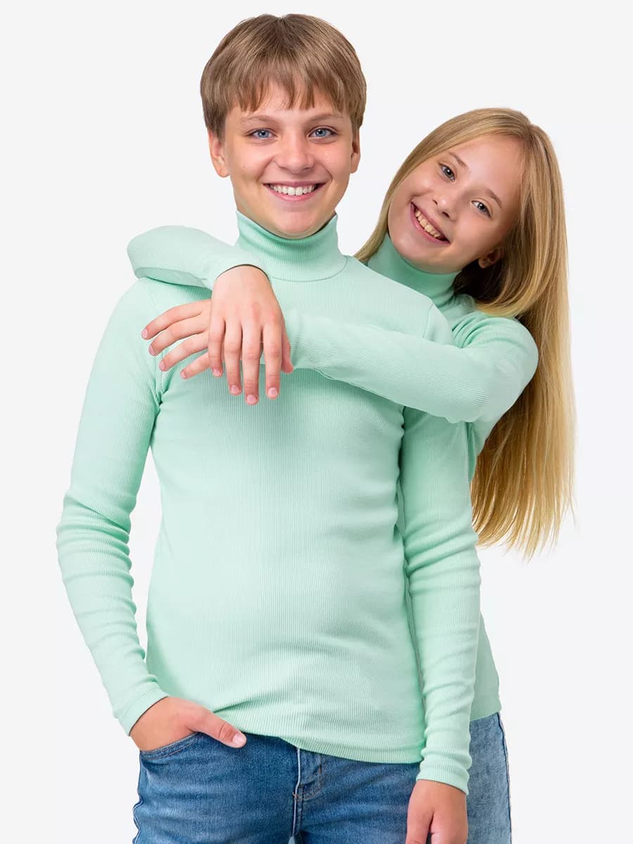 Водолазка детская в рубчик базовая школьная