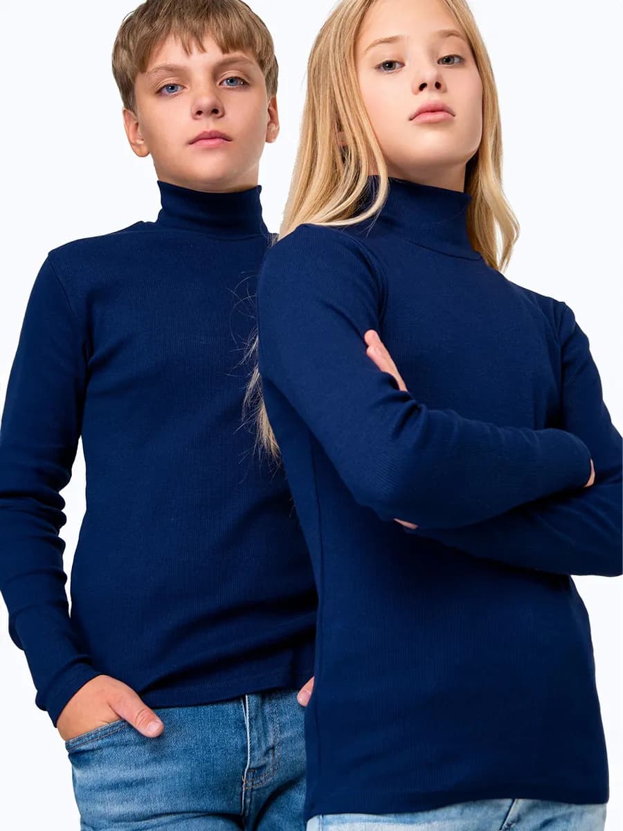 Водолазка детская в рубчик базовая школьная