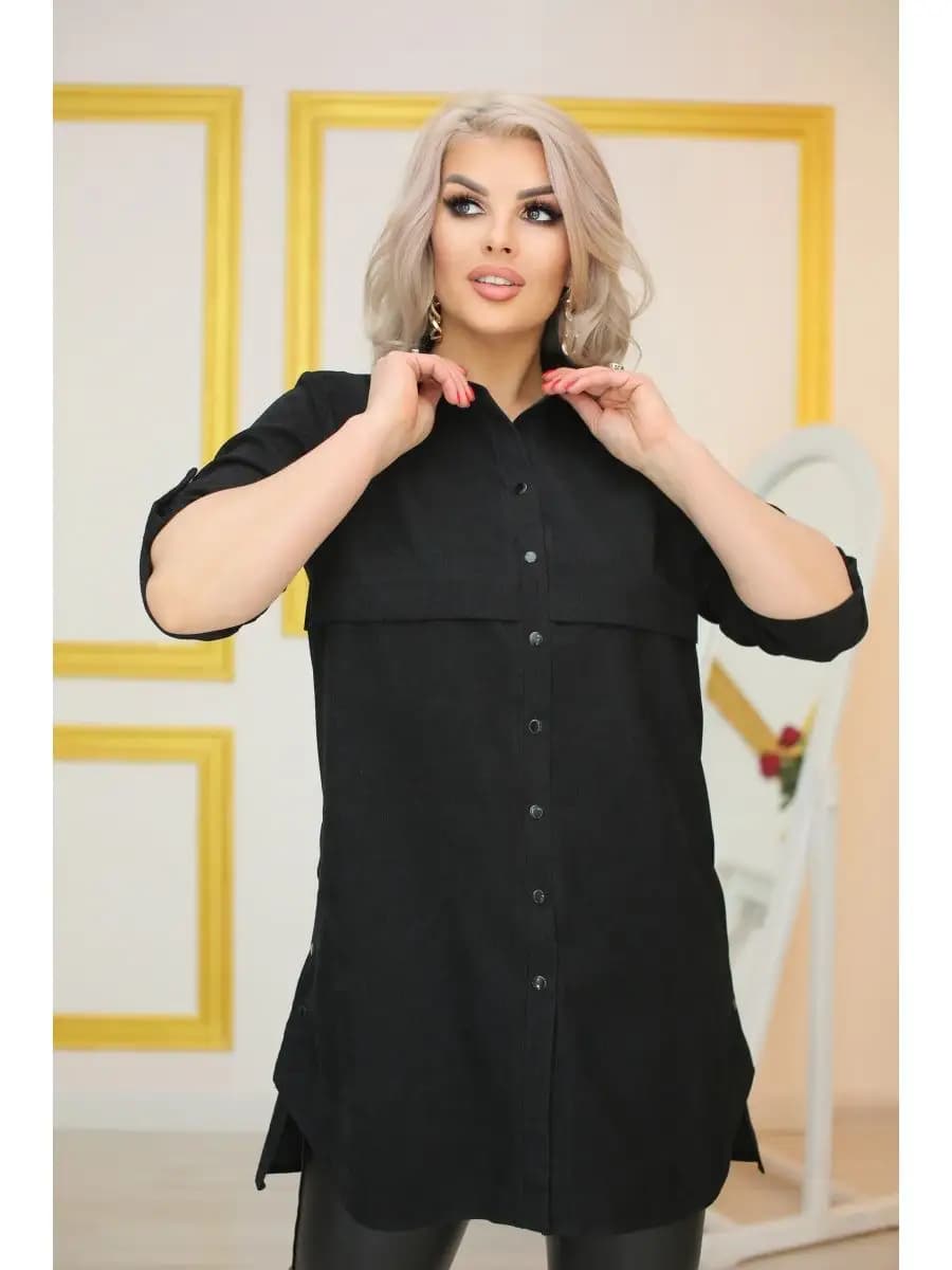 Рубашка Вельвет "Я Желанная" Удлиненная