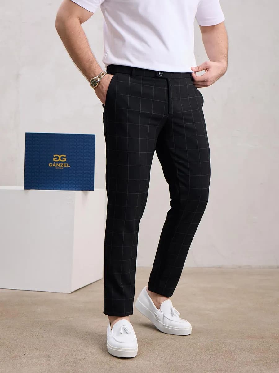 Брюки классические в клетку