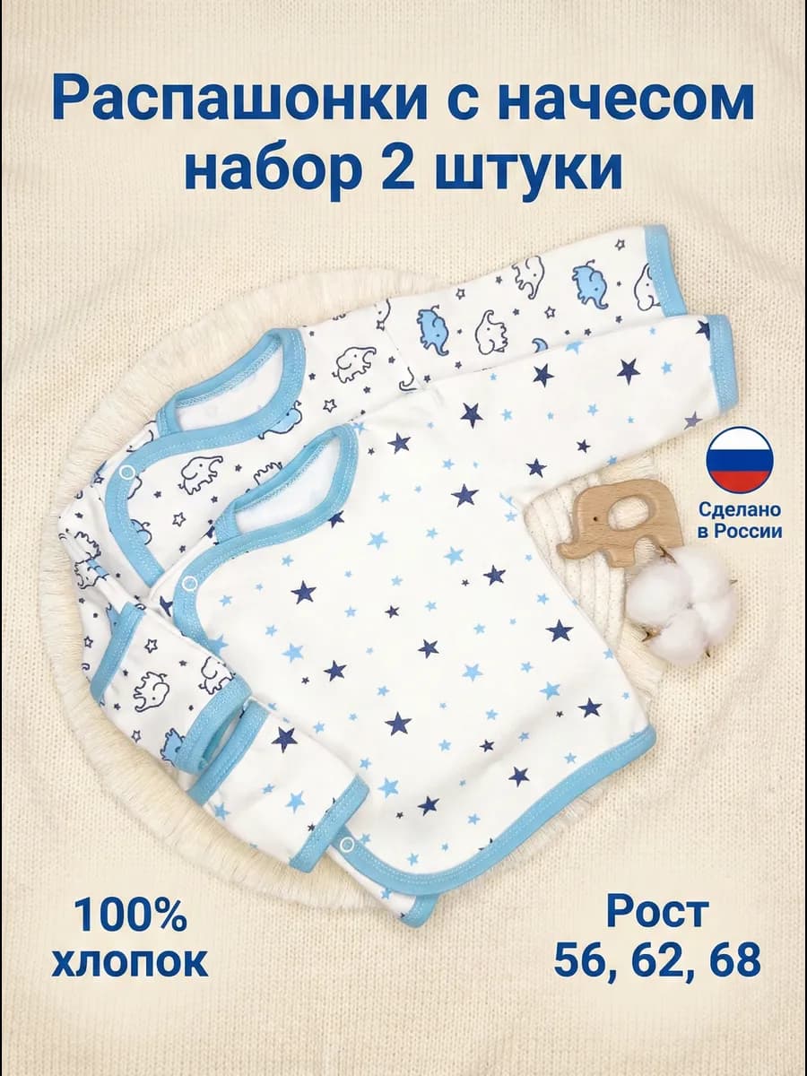 Распашонки для новорожденных теплые на кнопках 2 штуки