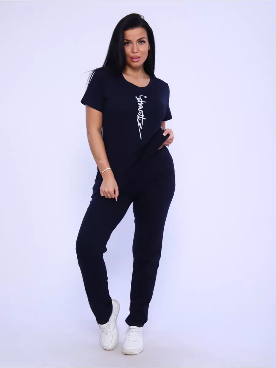 Костюм домашний с брюками и футболкой большие размеры