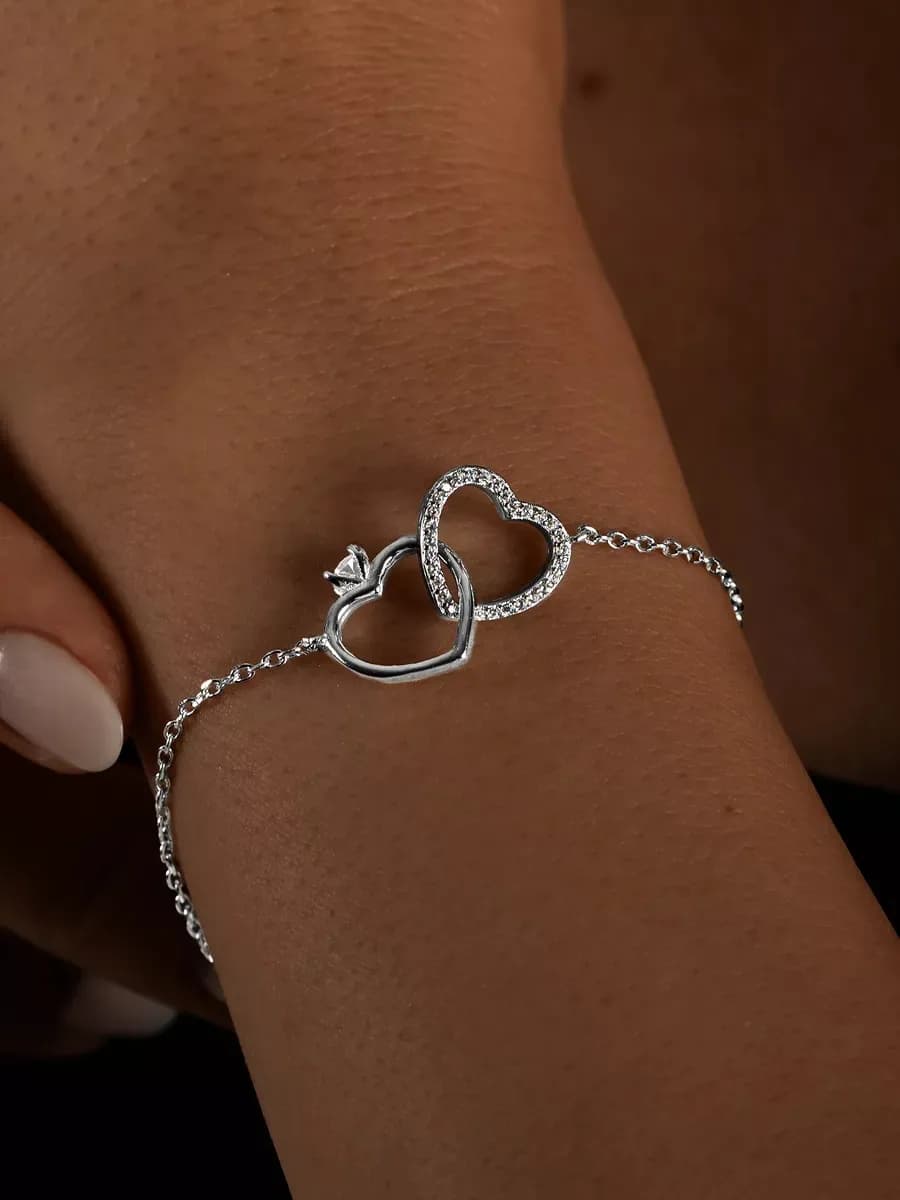 Браслет женский на руку серебро 925 пробы украшение с камнем