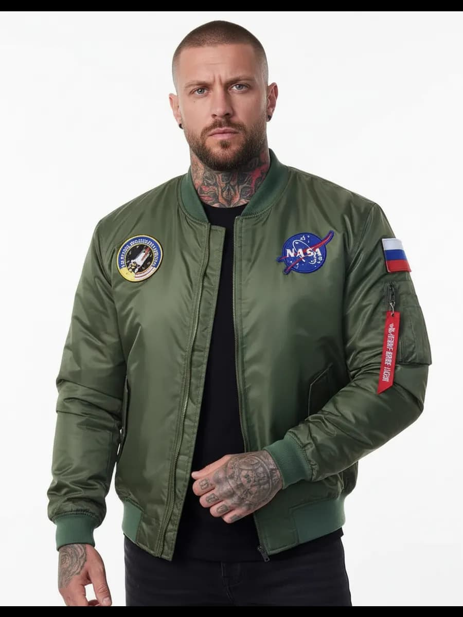 Бомбер оверсайз утепленный демисезонный укороченный