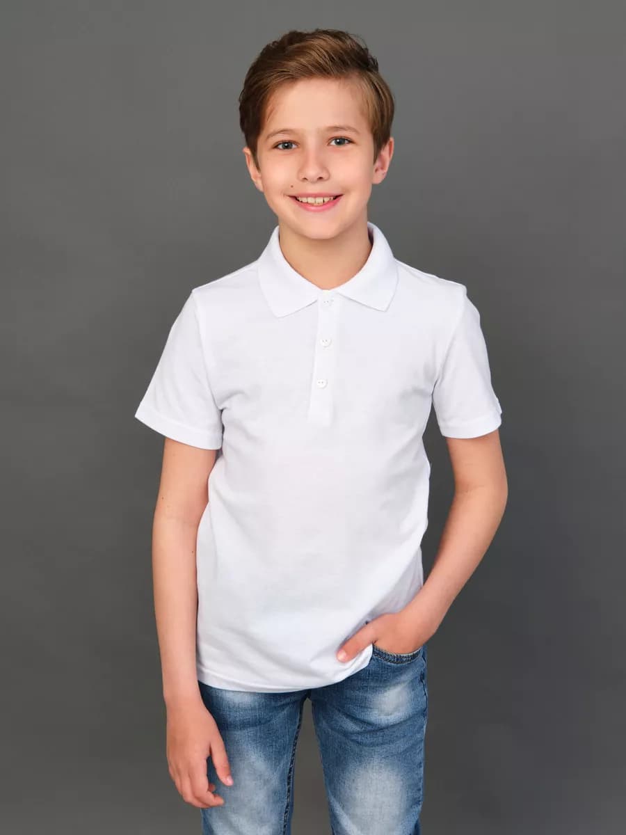 Футболка-поло однотонная