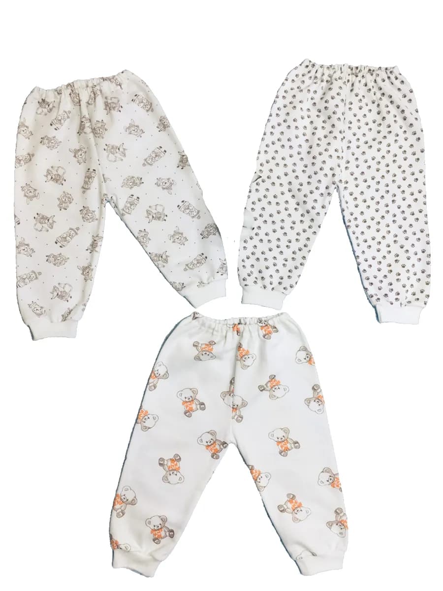 Штанишки-брюки утепленные для малышей комплект 3 штуки