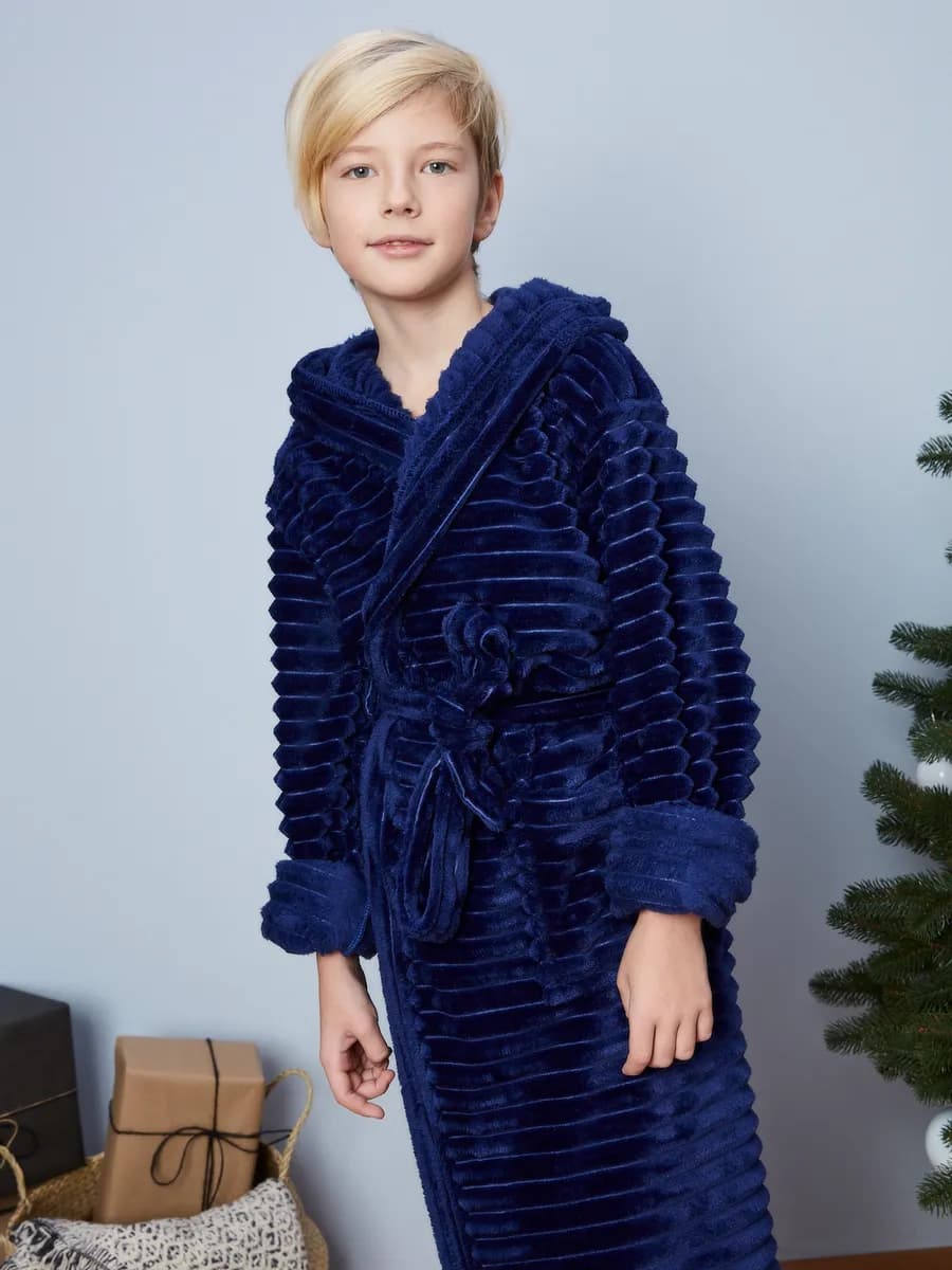 Подростковый халат теплый с капюшоном