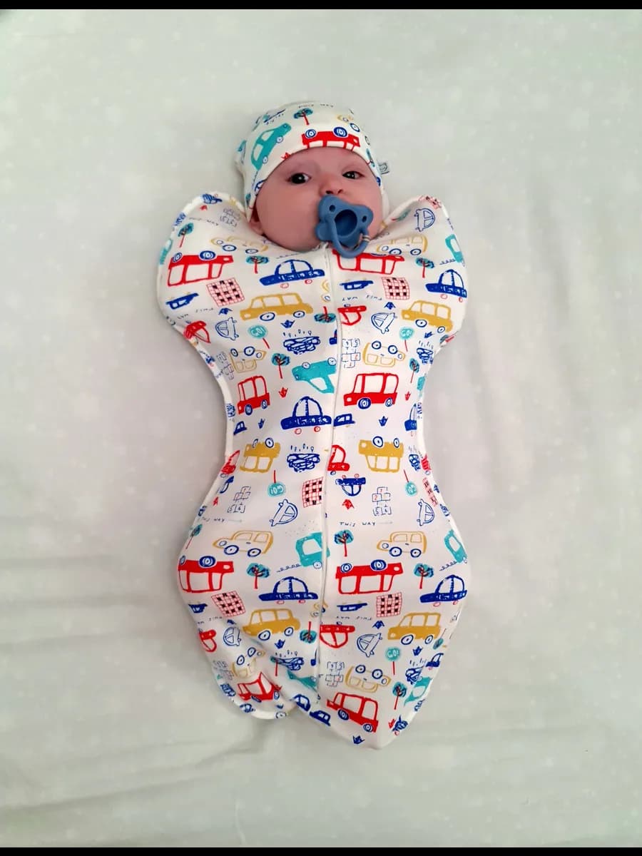 Спальный мешок с шапочкой на молнии для пеленания младенца