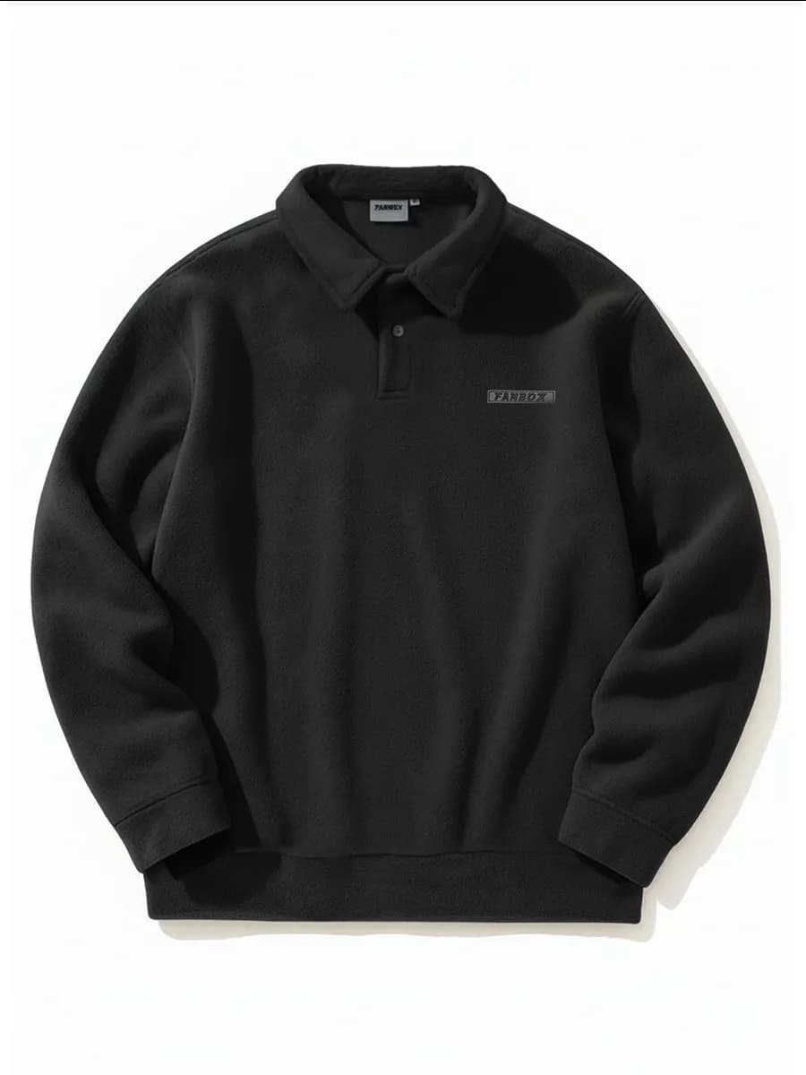 Свитшот поло флисовый оверсайз