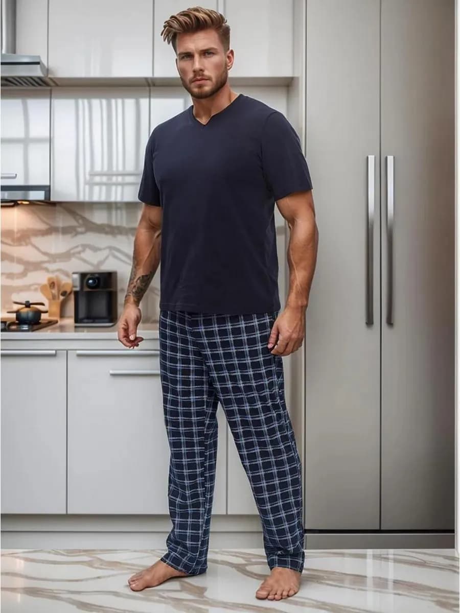 Пижама со штанами костюм для дома больших размеров