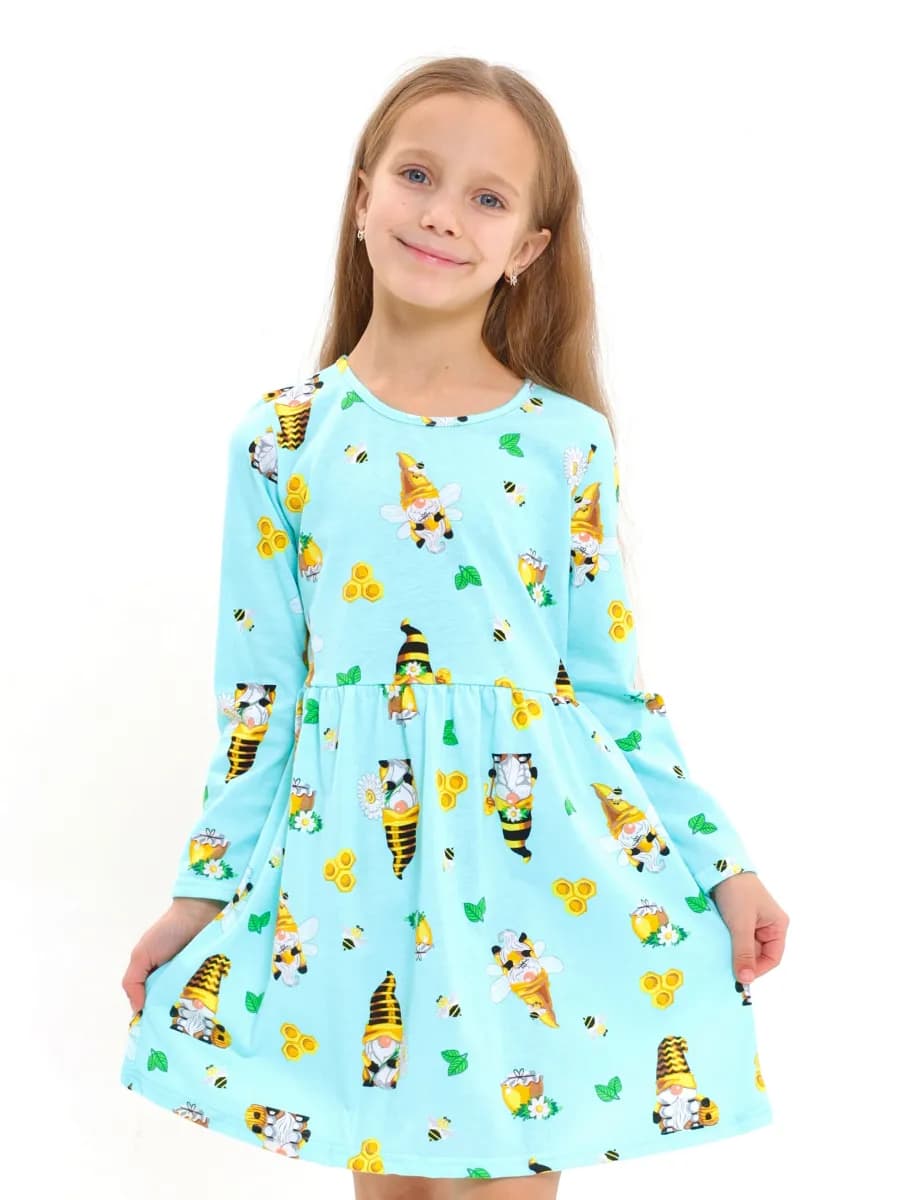 Платье для девочки с длинным рукавом в сад и школу